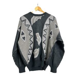 Vintage Wool Sweater Uno Florence XL Mens Casual Retro 80s 90s Pullover